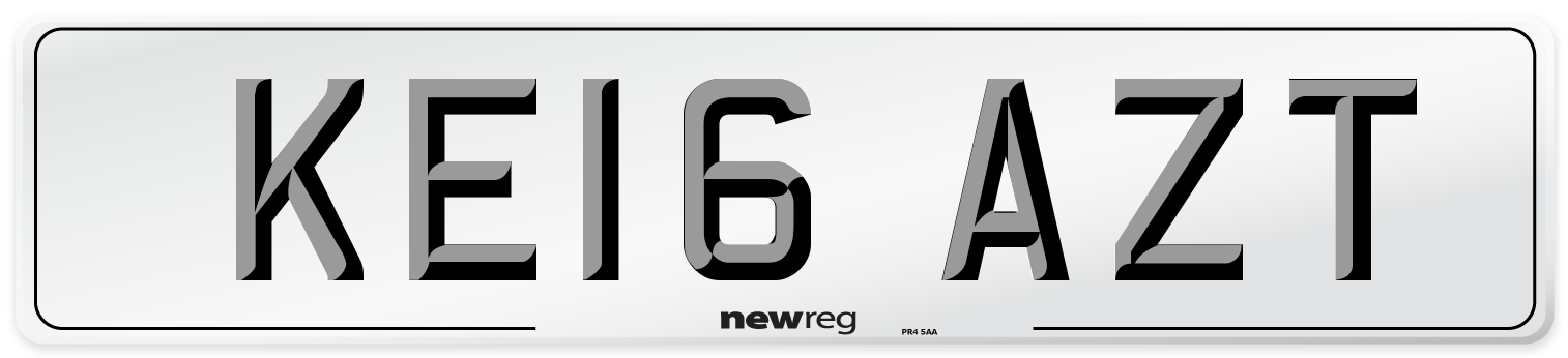KE16 AZT Number Plate from New Reg